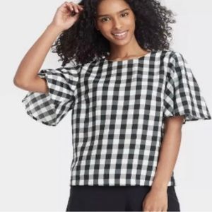 Target (A New Day) black/white checkered XS blouse.
